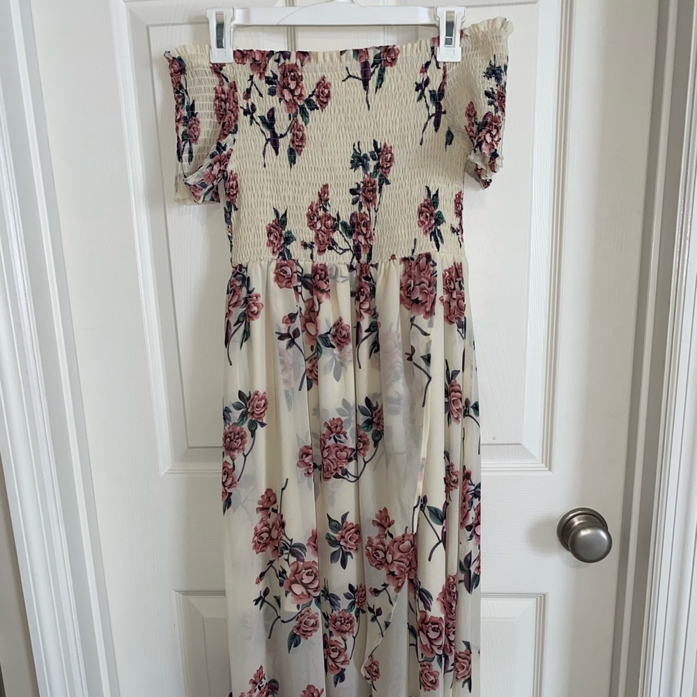 Floral High-Low Maxi Dress
